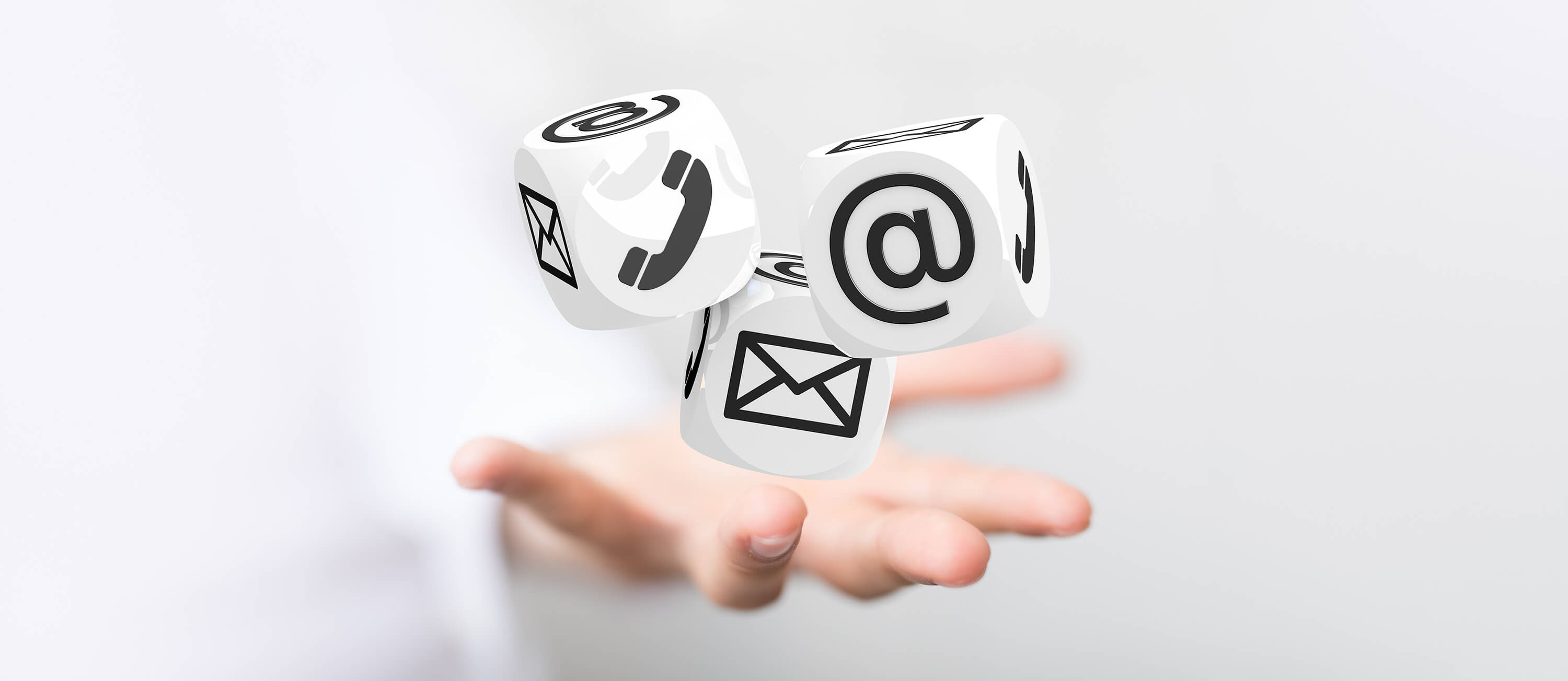 Hand with communication cubes